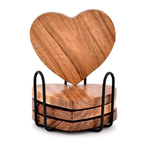Sous-verres en bois tendance avec logo, pour café et restaurant, décoration de table, coffret cadeau royal attrayant, luxe moderne, vente chaude - Product Image 6