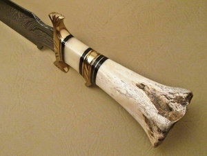 Handmade Custom Fixed Blade Bushcraft Bowie <b>Knife</b> with <b>Bone</b> and Brass Cross Guard <b>Handle</b> Hunting <b>Knives</b> Wholesale A&M ENTERPRISE - Product Image 6