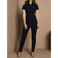 Uniforme de travail unisexe pour salon de beauté, style à un bouton, nouvelle mode, respirant, en spandex, anti-plis, séchage rapide, résistant à la décoloration, CE