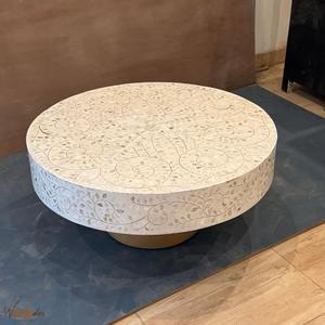 Mesa con Incrustaciones de Hueso de ILAHI, Diseño Moderno con Detalles de Ágata, Almacenamiento Portátil, Muebles para el Hogar - Product Image 6