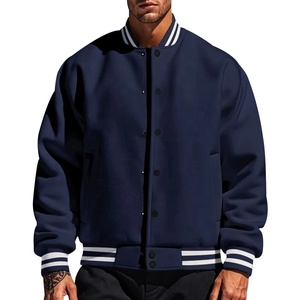 Chaqueta Varsity de Alta Calidad para Hombre, Color Azul y Manga Azul, Chaquetas Varsity de Invierno para Estudiantes Universitarios con Material de Poliéster para Otoño - Product Image 2