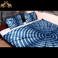 Meilleure qualité King Size luxe Tie-Dye housse de couette ensemble fait à la main en coton doux literie pour hôtels main bloc Tie Dye Design