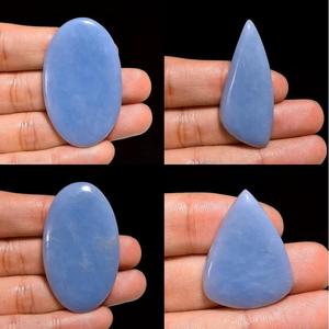 Chakralume Cabochons en cristal d'angélite naturelle polis à la main, pierres de guérison, pierres précieuses bleu clair, pour bagues, pendentifs et boucles d'oreilles, bijoux - Product Image 6