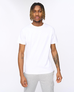Men's White Regular Fit Cotton Jersey T-Shirt O-Neck Short Sleeve Casual Solid Color Blank Design - Product Image 1