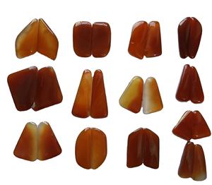 Pendientes de ónix rojo hechos a mano de calidad AAA +, par de rebanadas irregulares, tratamiento pulido, joyería de lujo personalizable, fabricación de piedras preciosas naturales - Product Image 2