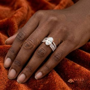925 Sterling Silver Round Cut Moissanite Three <b>Stone</b> Engagement Ring Luxury Bridal Jewelry Gift Women USA - Product Image 3