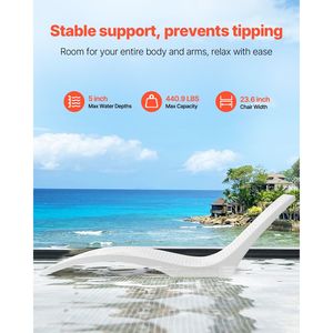 Set di 2 Chaise Longue Galleggianti per Piscina, per Profondità d'Acqua Fino a 5 Pollici, Galleggianti e Zattere Fisse per Piscina - Product Image 4
