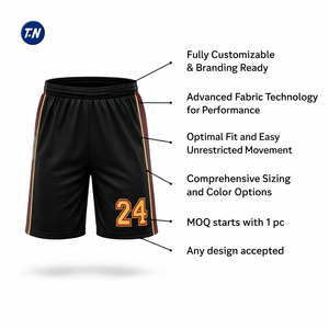 กางเกงบาสเก็ตบอลพิมพ์ลายแบบรีดร้อน 100% โพลีเอสเตอร์ แห้งเร็ว ต้านเชื้อแบคทีเรีย ระบายอากาศได้ดี สำหรับผู้ใหญ่ ทั้งชายและหญิง  พร้อมสกรีนชื่อทีมและหมายเลขตามสั่ง - Product Image 4