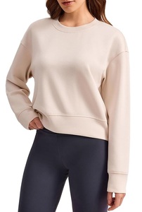 Nouvelle collection – Sweat-shirt décontracté et confortable pour femme, tricoté, à manches longues, col et épaules tombantes, couleur unie, service OEM – Bangladesh - Product Image 6