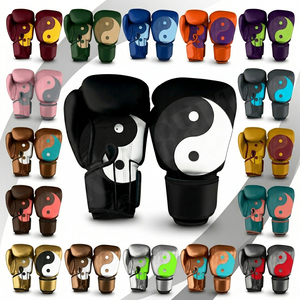 Gants de boxe professionnels de qualité supérieure, 12 oz, avec fermeture à lacets au poignet, protection personnalisée, logo sur mesure. - Product Image 1