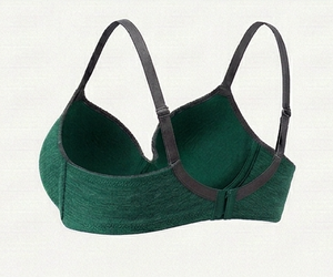 Soutien-gorge sans armatures sans coutures pour femme, bonnet complet, bretelles réglables, dos en Y, vert uni, usage quotidien, lavable en machine - Product Image 4