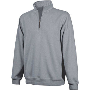 Sudadera de punto para hombre con cremallera de un cuarto, cuello alto, manga larga, color liso, ajuste regular, para otoño - Product Image 5