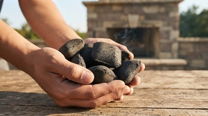Charbon de bois en briquettes en forme de coussin, fabriqué à la machine à partir de coques de noix de coco naturelles, à haute valeur calorifique, pour barbecue, grillades et restaurants (vente en gros) - Product Image 4