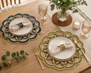 Flower-shaped Woven Minimalist Western Style Placemat Creative Home <b>Table</b> Decoration <b>Dinner</b> Plate Heat Insulation <b>Mat</b> <b>Mat</b> - Product Image 1
