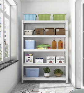 Étagère de rangement métallique blanche à trois niveaux avec panneau perforé, design moderne réglable sur pied pour articles divers de salon - Product Image 2