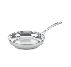 Stainless Steel Frying <b>Pan</b> Round Minimalist Design Durable For Gas <b>And</b> Induction Cooker Hand Wash Only - Product Image 3