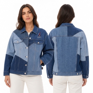 Chaqueta Vaquera de Moda para Mujer, Personalizada, con Cuello Camisero, Manga Larga, Informal, de Algodón, Precio Económico, OEM - Product Image 5