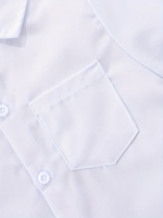 Academic White Shirt Classic Minimalist Style Pure White Patch Pocket Short-sleeved High School Uniform 100% Cotton Bangladesh