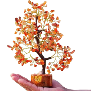 ต้นคริสตัลคาร์เนเลียนสีแดงทำมือขายส่ง สำหรับการบำบัดตามหลักฮวงจุ้ยและการตกแต่งบ้าน ประดับด้วยลูกปัด 300 เม็ด พันด้วยลวดเป็นต้นบอนไซจากอัญมณี - Product Image 6