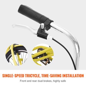 Triciclo Cruiser de Acero al Carbono de 20 Pulgadas para Adultos, Bicicleta de Tres Ruedas con Canasta Ajustable - Product Image 4