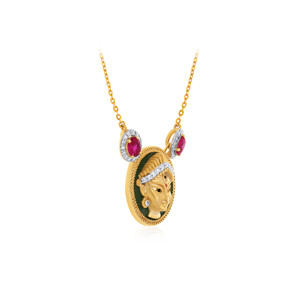 GLEAMORA ENTERPRISE Pendentif en or rose avec diamant de laboratoire, motif œil porte-bonheur, taille brillant, pour femme, tendance, usage quotidien, 14K, 7,37g - Product Image 2