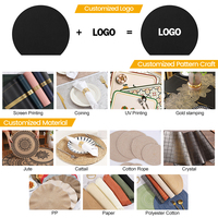 Meilleures ventes : Sets de table écologiques en crochet tressé à la main avec bordure à pompons, résistants à la chaleur, idéaux pour les hôtels, banquets, mariages et réceptions