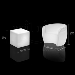 Commercial LED Glow Lounge Furniture Set Illuminated Event Chairs and <strong>Light</strong> up Cube <strong>Table</strong> for Hookah Party Nightclub Rental - Product Image 6