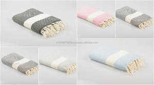 Jeté en coton turc à motif chevron turquoise, disponible en plusieurs couleurs, jeté de pique-nique ou de plage, couvre-lit, utilisations multiples - Product Image 6