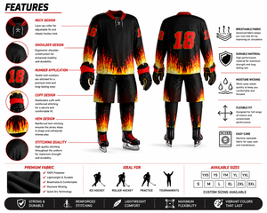 Uniforme de hockey sur glace personnalisé avec nom d'équipe, couleur unie, taille adulte, sublimation / Vêtements de sport pour jeunes, 100% polyester - Product Image 5