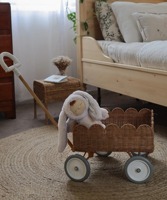 Panier de rangement artisanal en forme de chariot orné de coquillages, vente en gros, écologique, fabriqué au Vietnam, prêt à être expédié