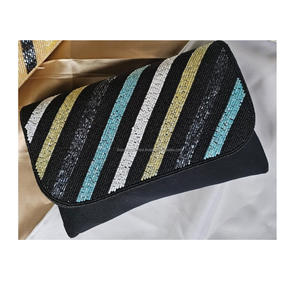 กระเป๋าคลัทช์ลูกปัดแบบแฮนด์เมดสำหรับผู้หญิงออกแบบโดยดีไซเนอร์ชาวอินเดียกระเป๋าคลัทช์สำหรับงานปาร์ตี้ตอนเย็นสไตล์โบฮีเมียนขายส่ง - Product Image 6