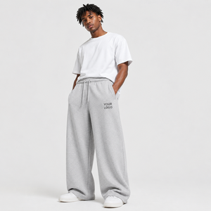 Winter Thermal 480 GSM French Terry Men's Relaxed Wide Leg Sweatpants Custom Branding Baggy <b>Joggers</b> Factory Direct Wholesale - Product Image 1