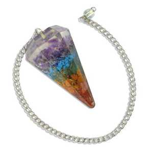 Collier pendule en pierre précieuse naturelle, pendentif pointe de cristal poli avec chaîne en acier inoxydable, bijoux en cristal de guérison pour la vente en gros - Product Image 1