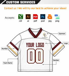 Jersey de Fútbol Americano Personalizado OEM, Spandex/Poliéster de Secado Rápido, Tallas Grandes para Adultos, Nombre del Equipo, Logotipo y Posiciones Personalizados - Product Image 6