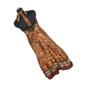 Nuevo Vestido Maxi de Seda Vintage Indio para la Playa, Vestido Largo con Volantes para Mujer, Vestido Maxi al por Mayor, Vestido Elegante para Cena - Product Image 4