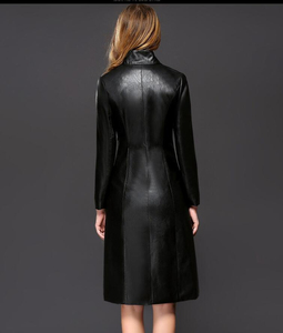 เสื้อโค้ทหนัง PU สีดำ คอตั้ง รุ่น M779 D.Y Fashion 2026 สำหรับผู้หญิง - Product Image 2