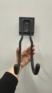 Double Garage Utility <b>Hook</b> Steel Wall Mount Hose Holder Hanger Rack for Garden Hose <b>Tool</b> Storage Black OEM Vietnam GAPGAR005 - Product Image 2