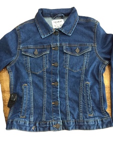 Women's Winter <b>Denim</b> Baseball Jacket Mixed <b>Material</b> Fancy Design Adult Sizes XS-XL - Product Image 2