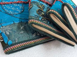 Handmade Patchwork Embroidered <b>Silk</b> Journal Set with Deckle Edge Paper Eco Friendly Vintage Notebook Bulk Gift Set - Product Image 5