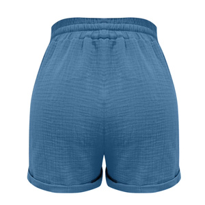 Shorts d'été pour femmes avec cordon de serrage à la taille, coupe droite, décontractés, pour la plage et les vacances, avec poches - Product Image 4