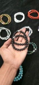 Pulsera de Turmalina Negra Natural con Amuleto de Buda, Pulsera de Cuentas de Cristal Hecha a Mano de 8 mm, Protección, Joyería Reiki, Regalo - Product Image 3