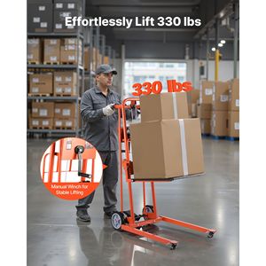 Carrello Elevatore Manuale con Verricello, Altezza Massima di Sollevamento 42.9, Capacità 330 Libbre, Carrello Portapallet Multifunzionale, Sollevatore di Materiali con Verricello, Portata Nominale 3 Tonnellate - Product Image 4