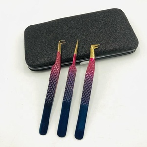 Pinzas profesionales para pestañas con agarre de diamante de alta calidad, logotipo personalizado, Punta dorada, recubierto de Color de dos tonos, venta al por mayor, acero inoxidable - Product Image 6