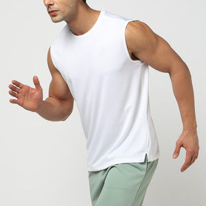Camiseta sin Mangas para Hombre, Personalizada OEM ODM MOQ, Deportiva, para Gimnasio, Entrenamiento, Poliéster/Algodón, Transpirable, de Secado Rápido, Color Personalizado, Casual, Cuello en V, Fantástica - Product Image 2