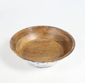 Tazón de Ensalada de Madera Ecológico Hecho a Mano con Diseño Floral Azul, Apto para Lavavajillas y Congelador, Vajilla Premium para Servir Alimentos en el Hogar - Product Image 5