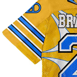 BRANDNAME Unisex V-Neck <b>Ice</b> Hockey Jersey Short Sleeve Sublimated Mesh Breathable Moisture Wicking 100% Polyester Adult Regular - Product Image 3