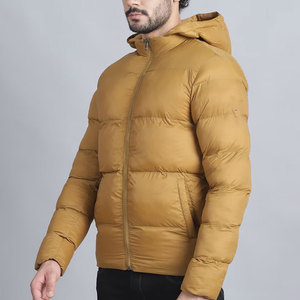 Men's Puffer Jacket Windproof Polyester Wadding Filled Stand Collar Patchwork Winter <b>Coat</b> <b>Zipper</b> Closure Solid Color Regular Fit - Product Image 3