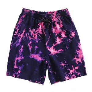 Shorts décontractés pour hommes en Spandex/Polyester, tie-dye, avec logo frontal, taille mi-haute, cordon de serrage, respirants et à séchage rapide, tricotés - Product Image 5