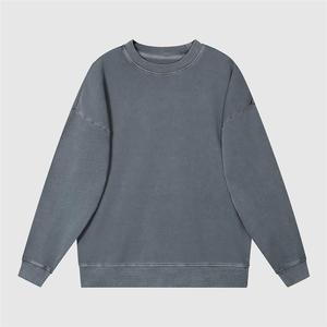 Men's Solid Winter Stone Wash Acid Wash 100% Cotton Custom Oversized Sweatshirt <b>Jumper</b>-Waterproof & Windproof Sweatshirt - Product Image 2