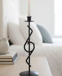 <b>Black</b> Metal Decorative Modern Candle Holders for Home Decor Wedding Party Table Centerpieces Fireplace Mantel <b>Candlestick</b> - Product Image 2